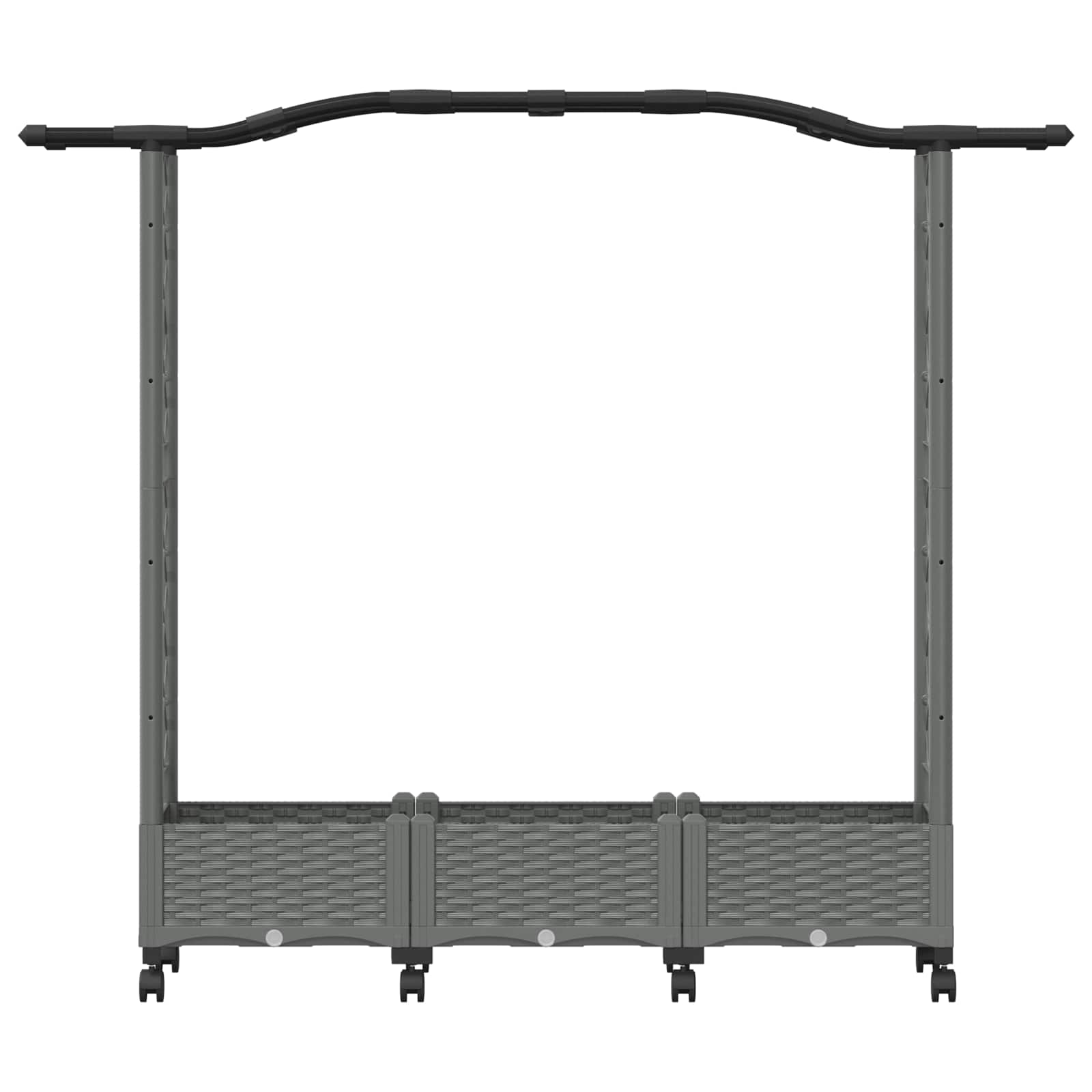 Verhoogd Bed met Trellis en Dak Lichtgrijs 169 x 40 x 129 cm PP image 4