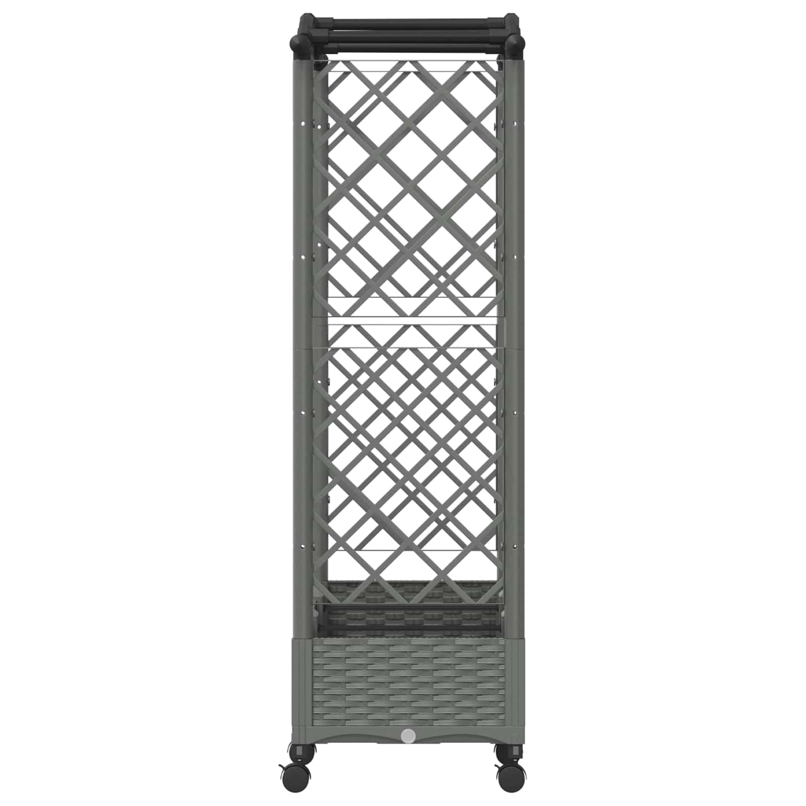 Verhoogd Bed met Trellis en Dak Lichtgrijs 169 x 40 x 129 cm PP image 5
