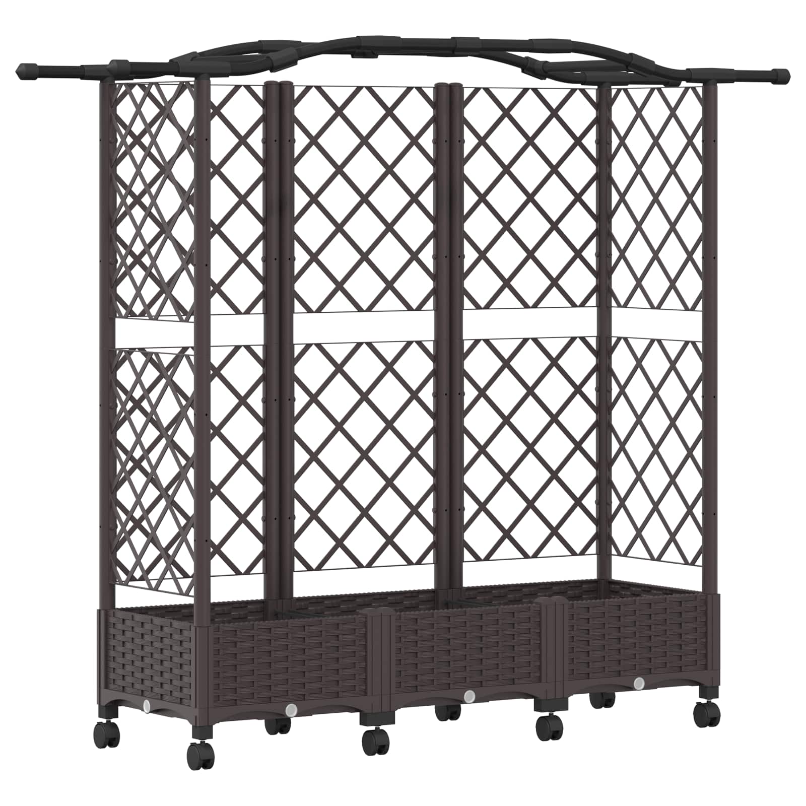 Verhoogd Bed met Trellis en Dak Bruin 163 x 40 x 129 cm PP image 2