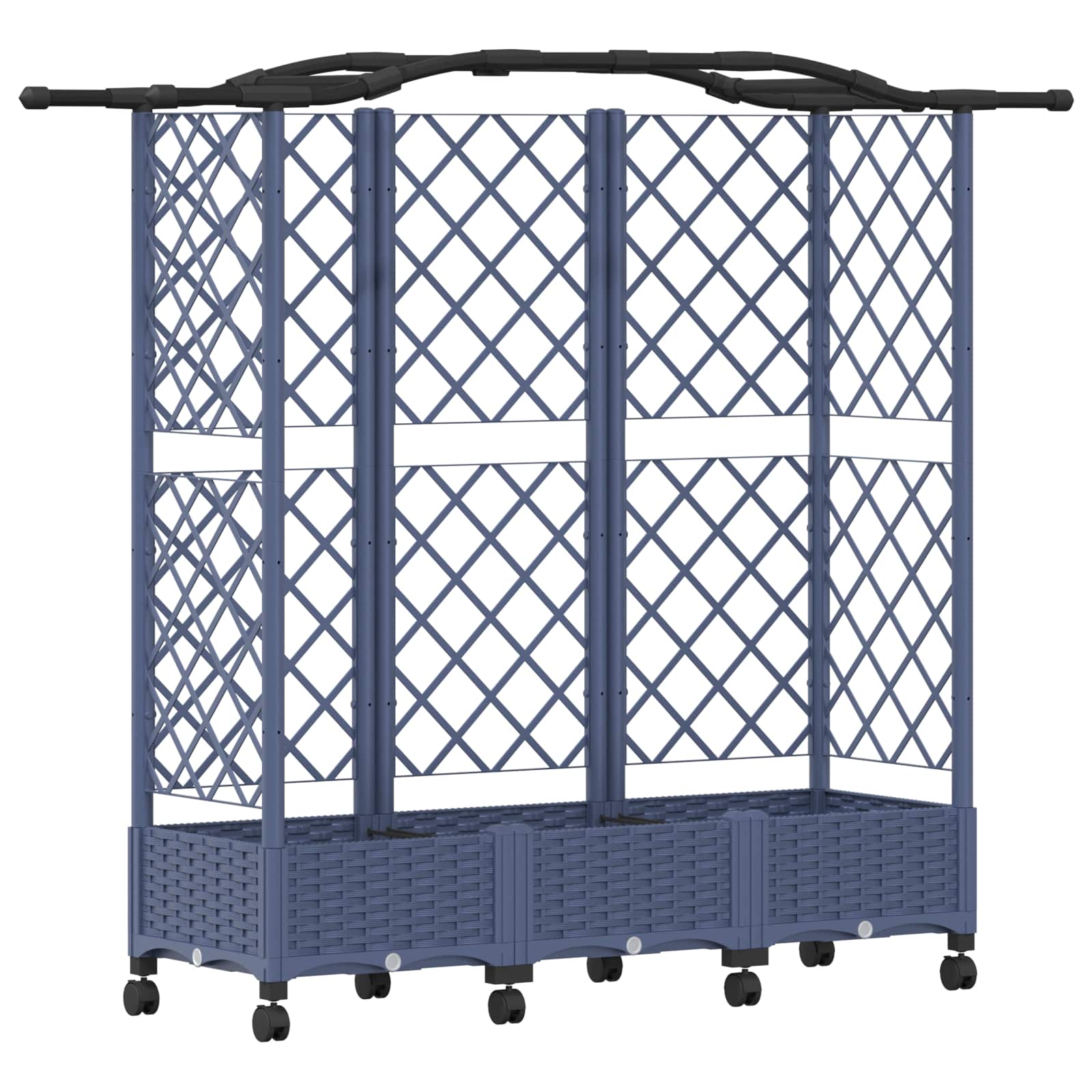 Verhoogd Bed met Trellis en Dak Grijs 163 x 40 x 129 cm PP image 2