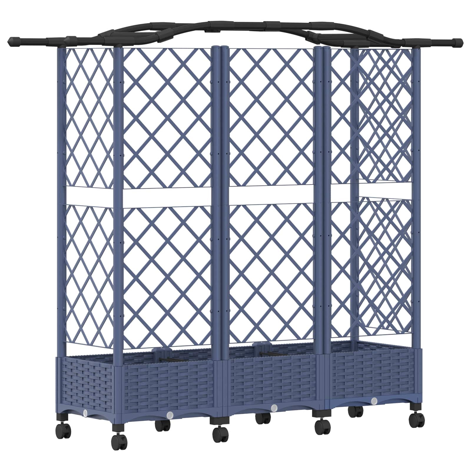 Verhoogd Bed met Trellis en Dak Grijs 163 x 40 x 129 cm PP image 5