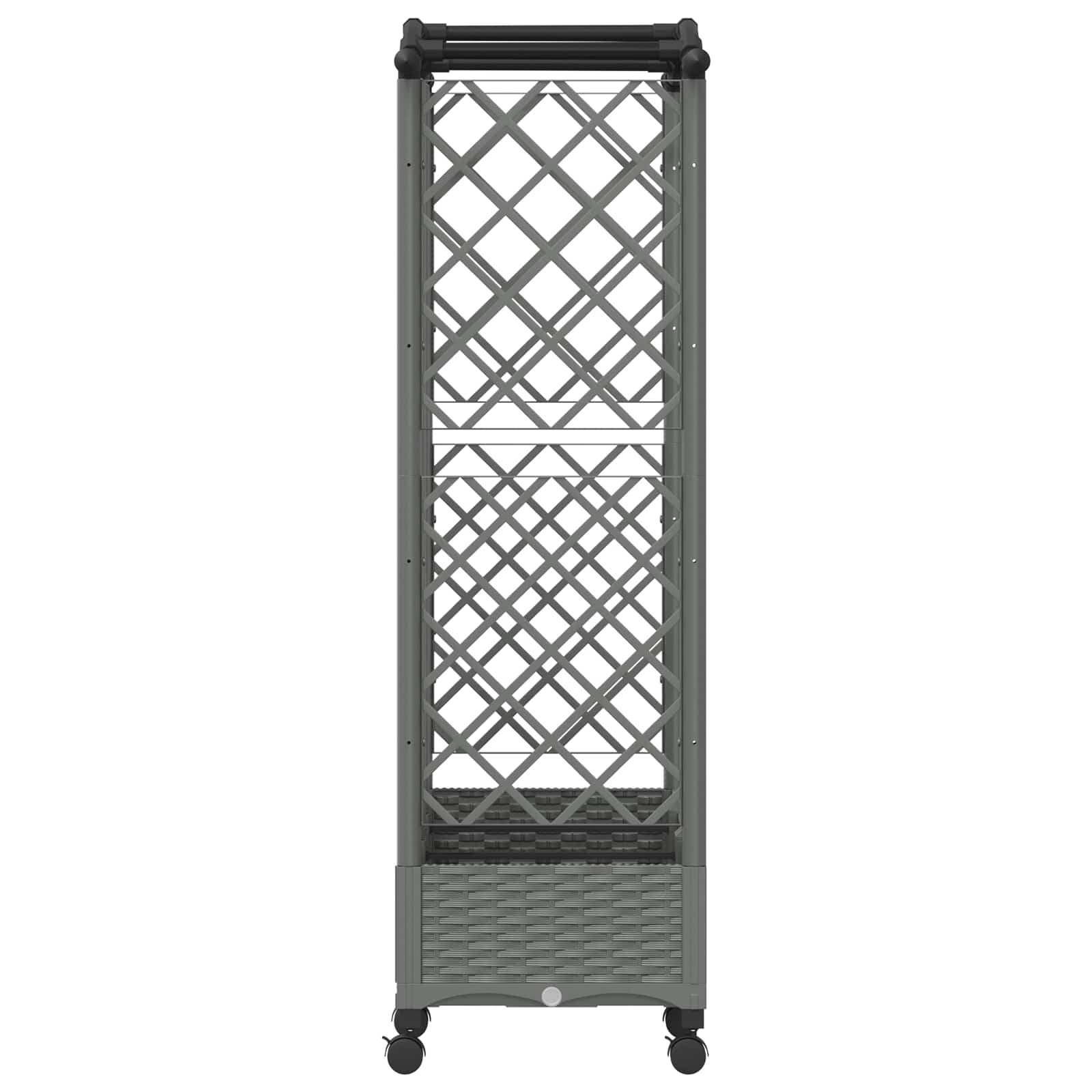 Verhoogd Bed met Trellis en Dak Lichtgrijs 163 x 40 x 129 cm PP image 4
