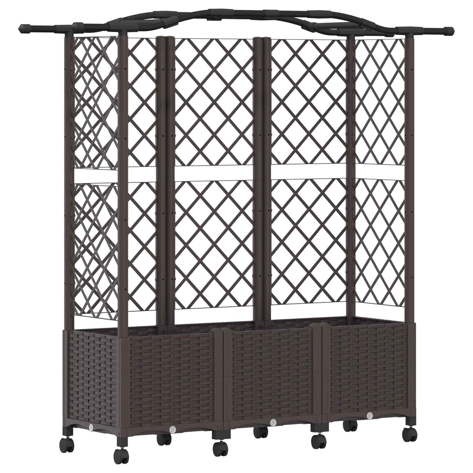 Verhoogd Bed met Trellis en Dak Bruin 163 x 40 x 144 cm PP image 2