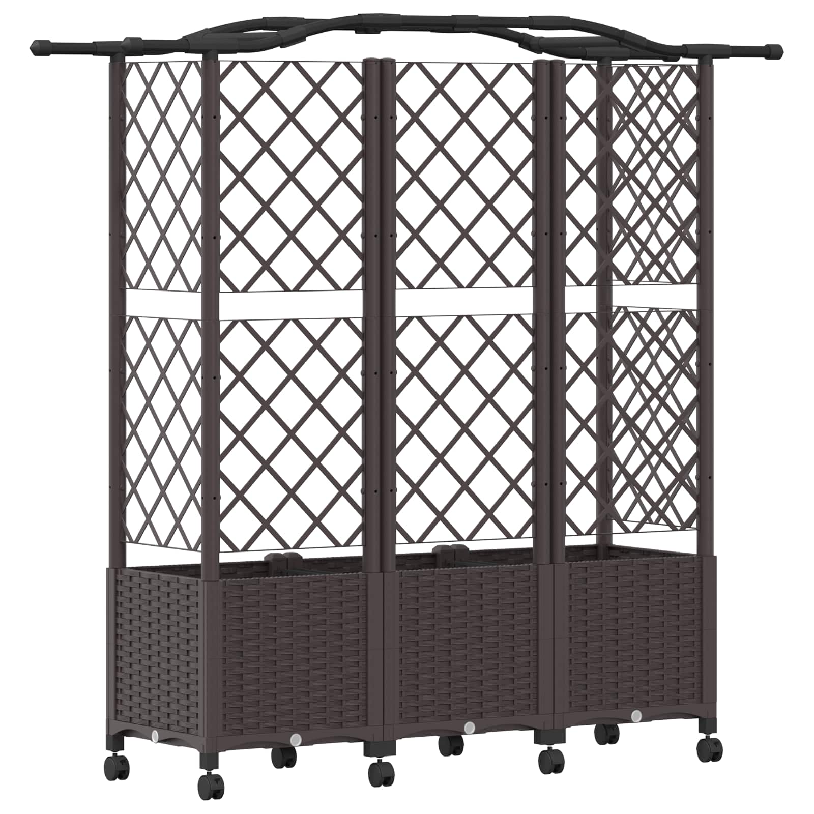 Verhoogd Bed met Trellis en Dak Bruin 163 x 40 x 144 cm PP image 5