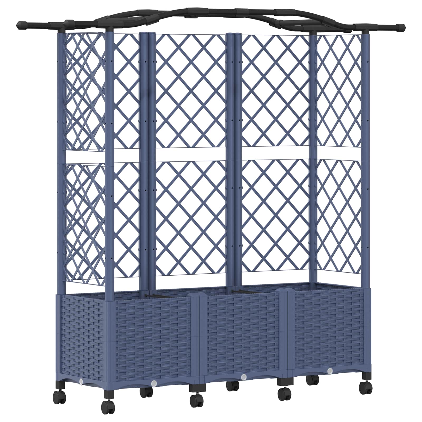Verhoogd Bed met Trellis en Dak Grijs 163 x 40 x 144 cm PP image 2