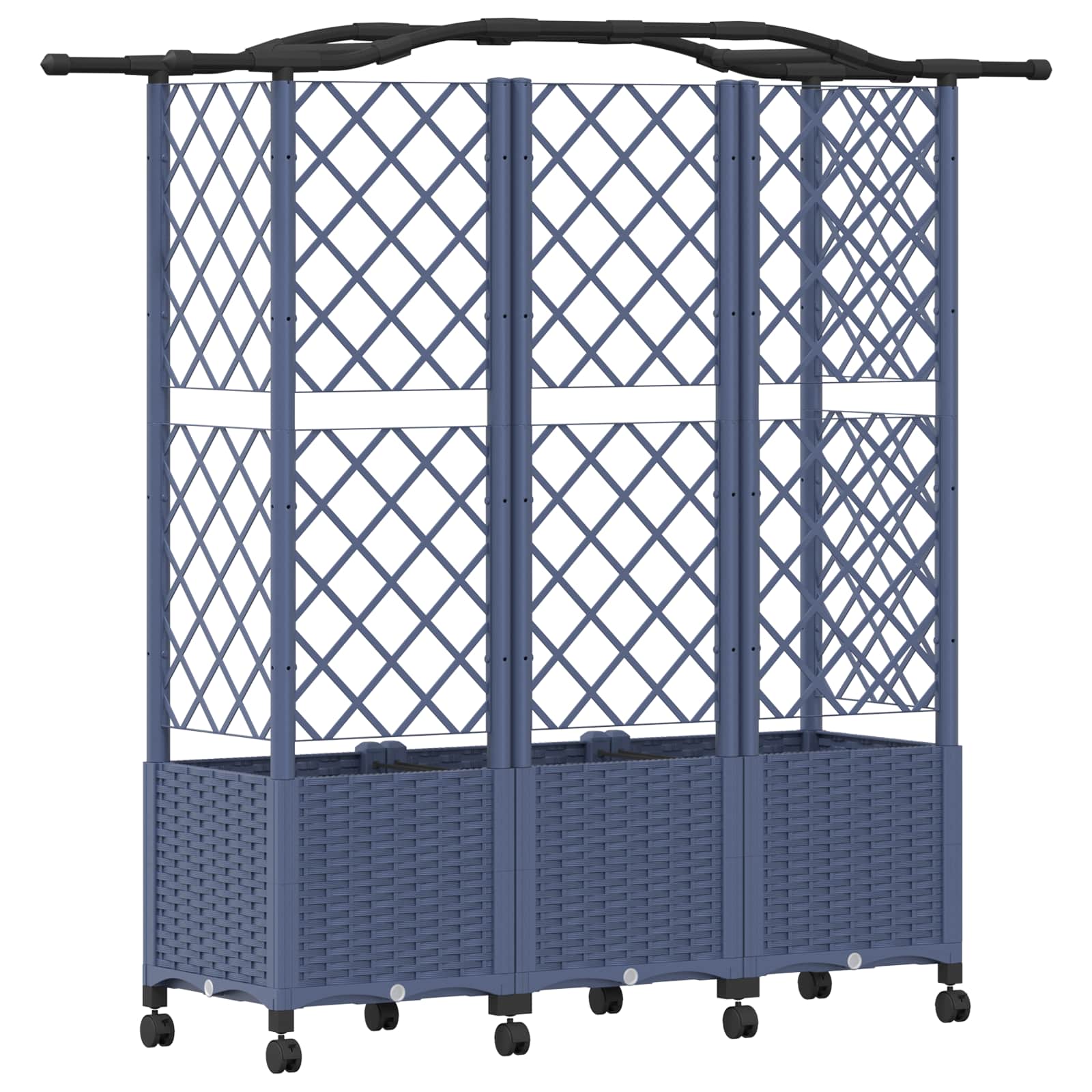 Verhoogd Bed met Trellis en Dak Grijs 163 x 40 x 144 cm PP image 5