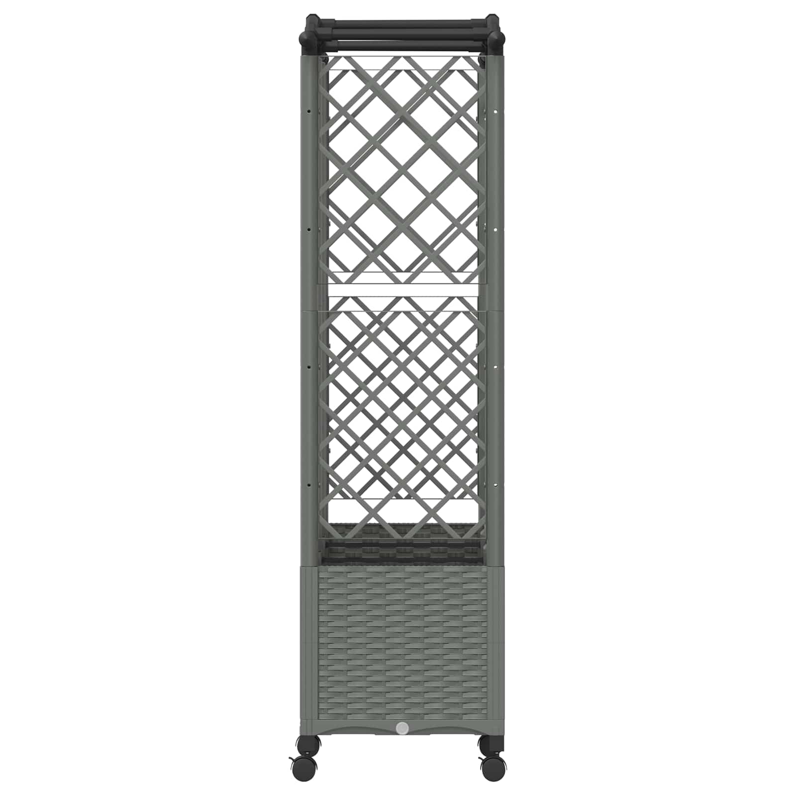 Verhoogd Bed met Trellis en Dak Lichtgrijs 163 x 40 x 144 cm PP image 4