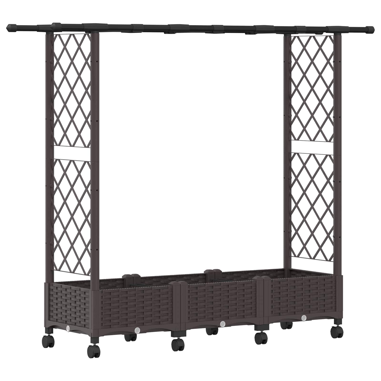 Verhoogd Bed met Trellis en Dak Bruin 164 x 40 x 127 cm PP image 2