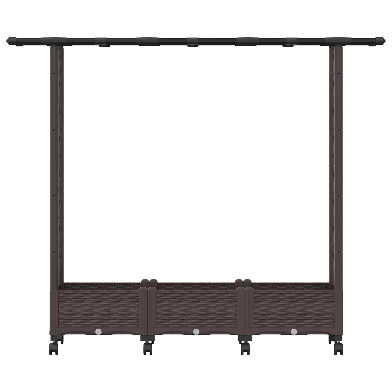 Verhoogd Bed met Trellis en Dak Bruin 164 x 40 x 127 cm PP image 4