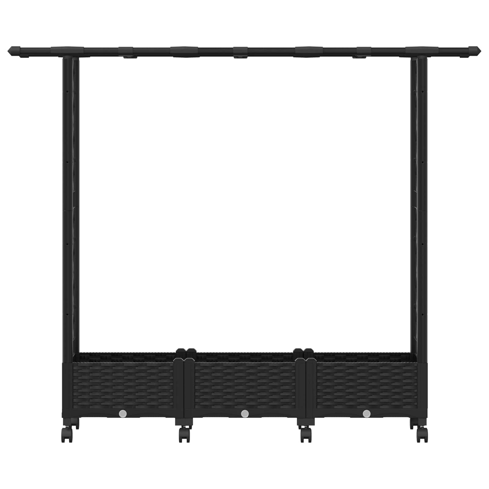 Verhoogd Bed met Trellis en Dak Zwart 164 x 40 x 127 cm PP image 4