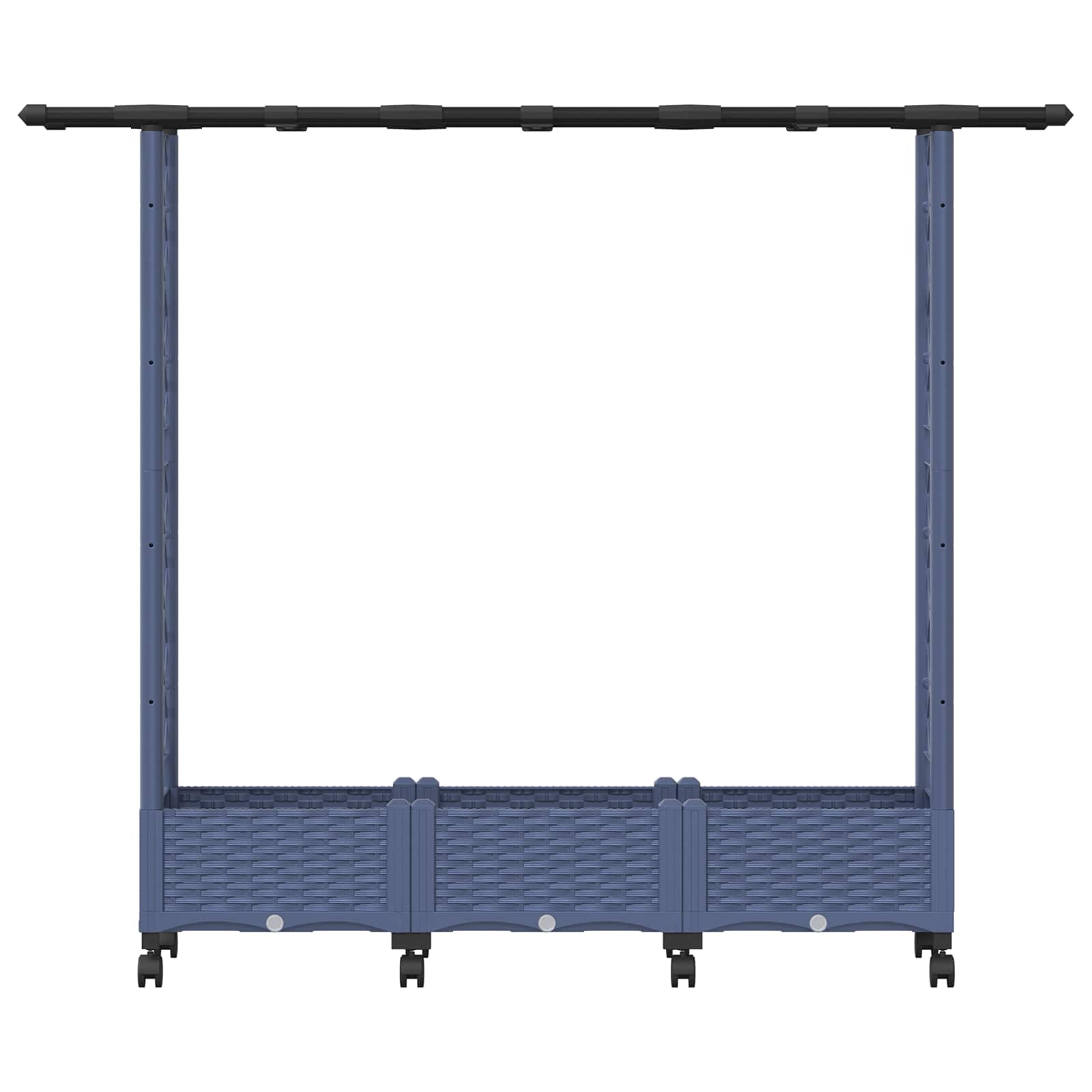 Verhoogd Bed met Trellis en Dak Grijs 164 x 40 x 127 cm PP image 4