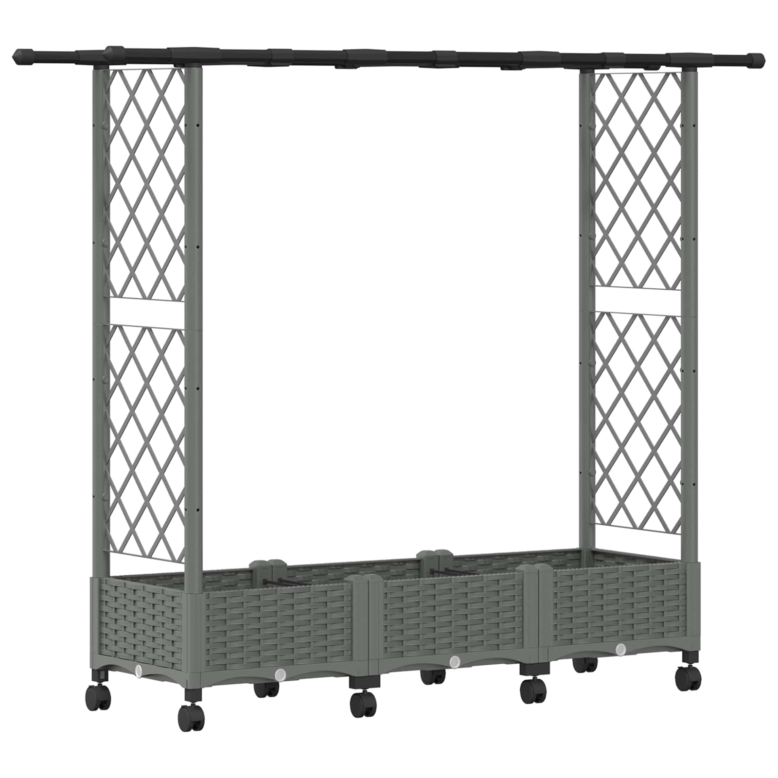 Verhoogd Bed met Trellis en Dak Lichtgrijs 164 x 40 x 127 cm PP image 2