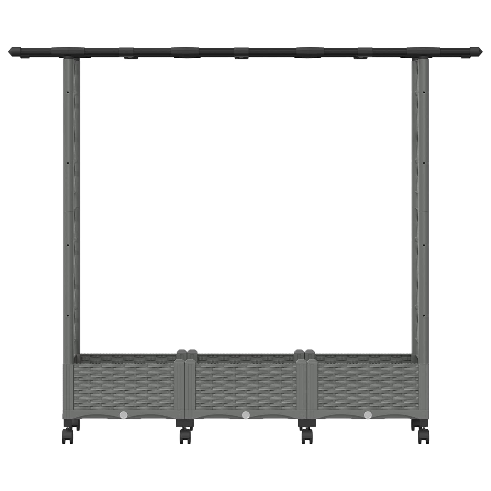 Verhoogd Bed met Trellis en Dak Lichtgrijs 164 x 40 x 127 cm PP image 4