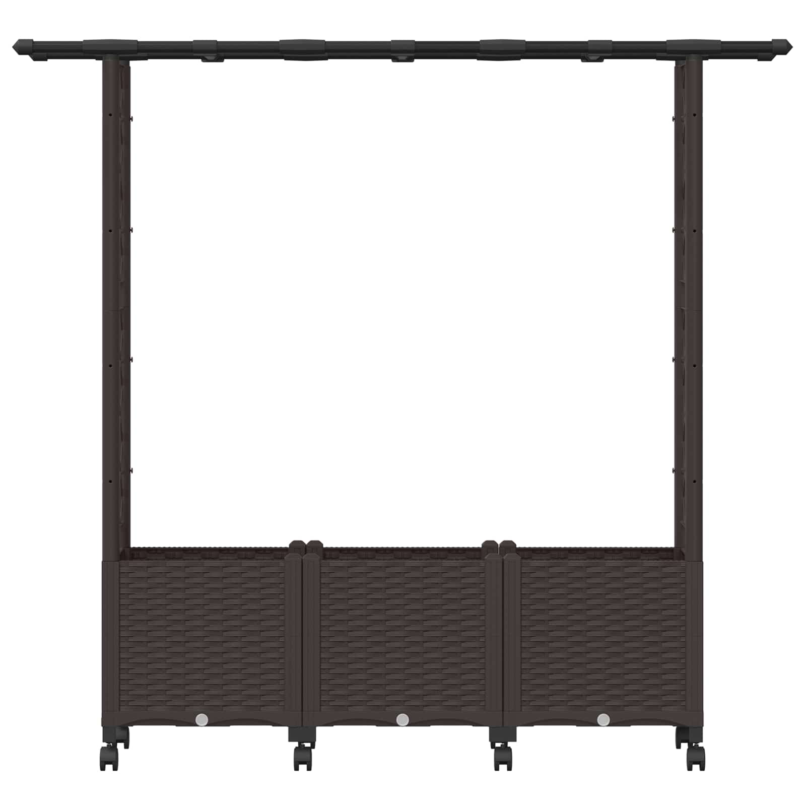 Verhoogd Bed met Trellis en Dak Bruin 162,5 x 40 x 142 cm PP image 4