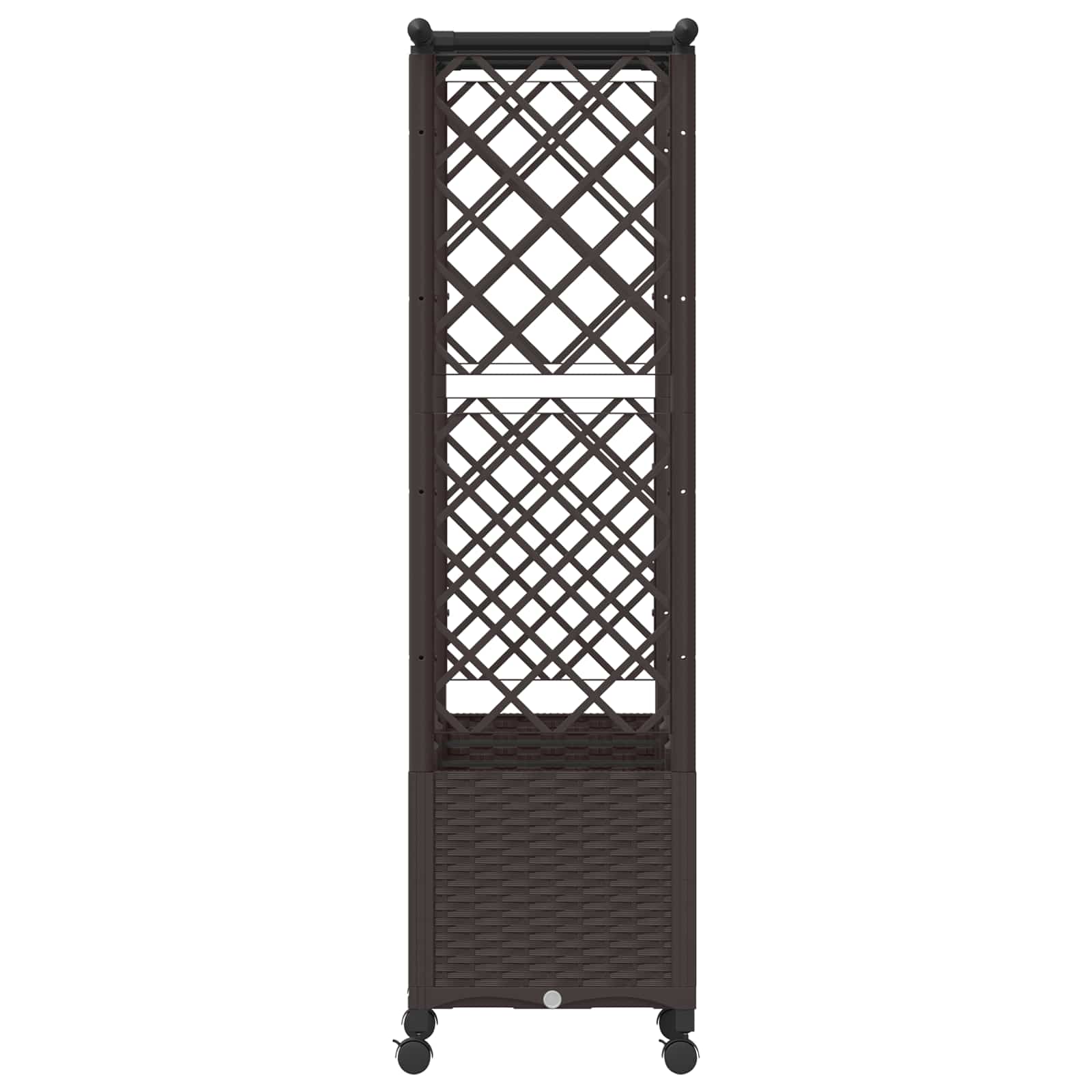Verhoogd Bed met Trellis en Dak Bruin 162,5 x 40 x 142 cm PP image 5