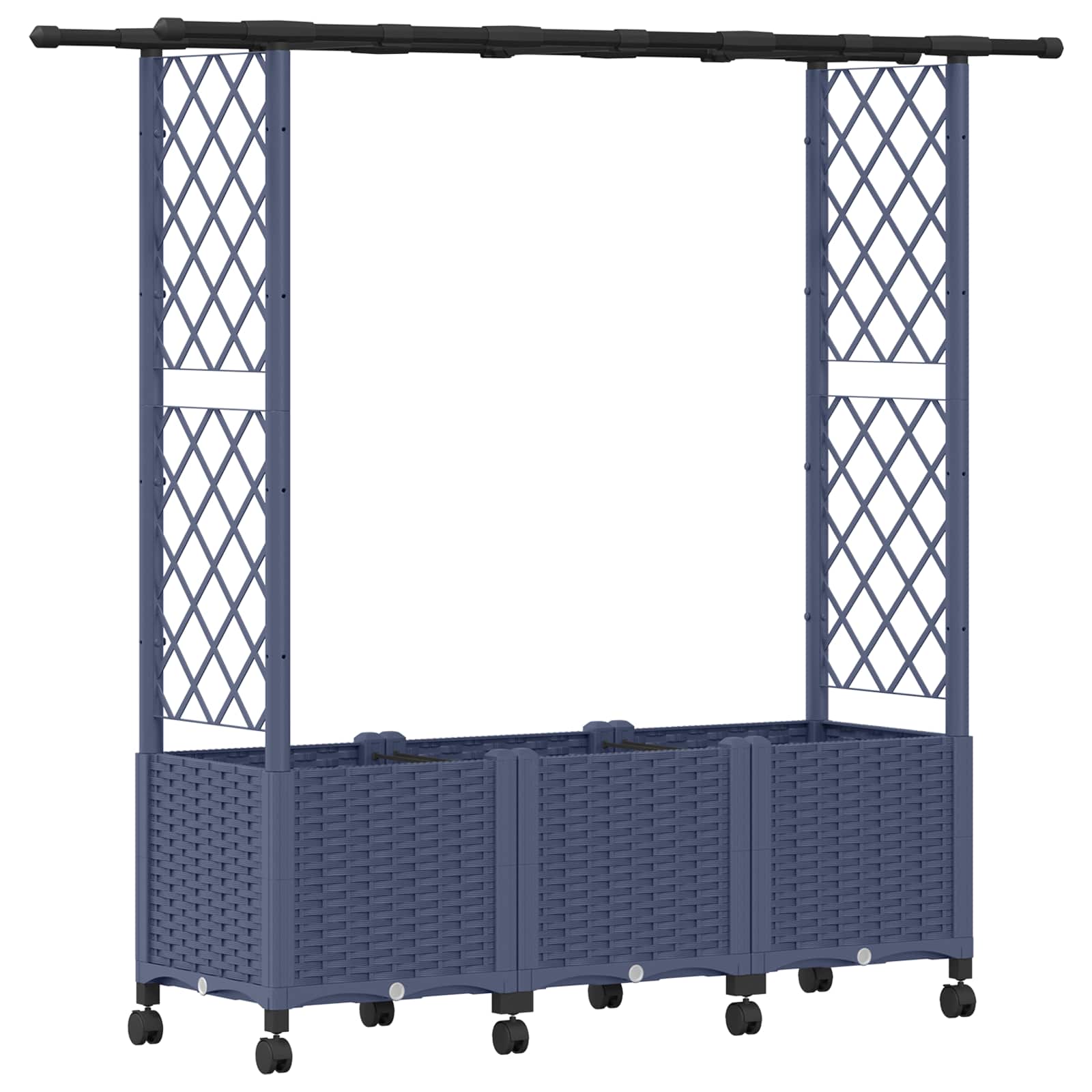 Verhoogd Bed met Trellis en Dak Grijs 162,5 x 40 x 142 cm PP image 2