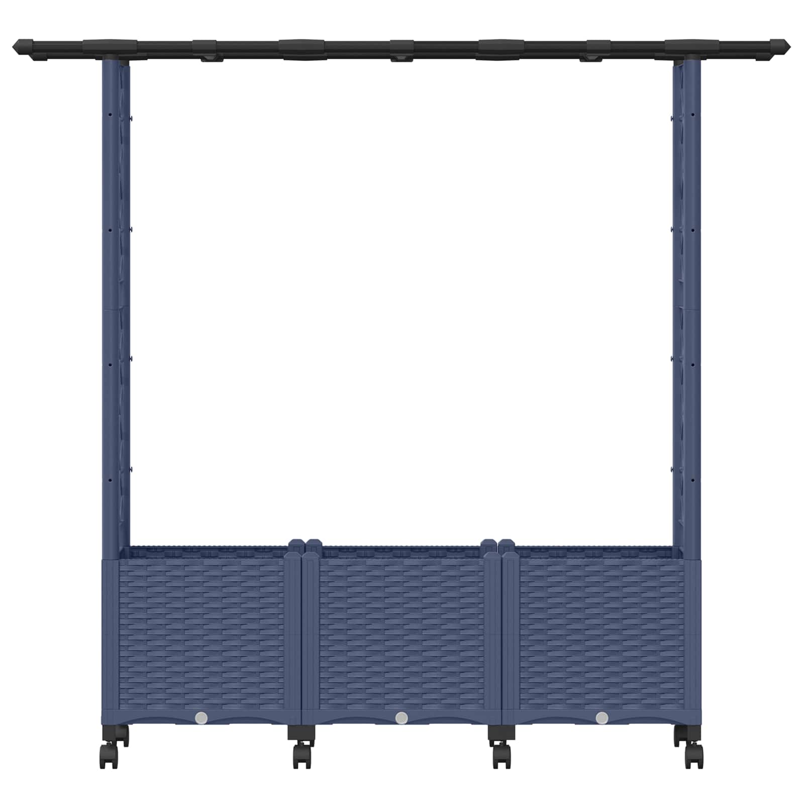Verhoogd Bed met Trellis en Dak Grijs 162,5 x 40 x 142 cm PP image 4