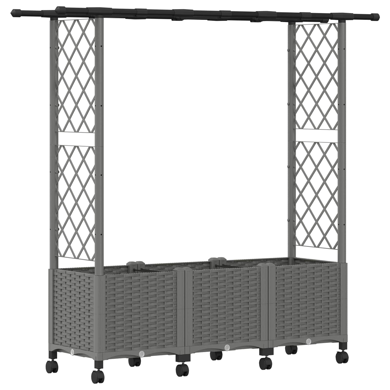 Verhoogd Bed met Trellis en Dak Lichtgrijs 162,5 x 40 x 142 cm image 2