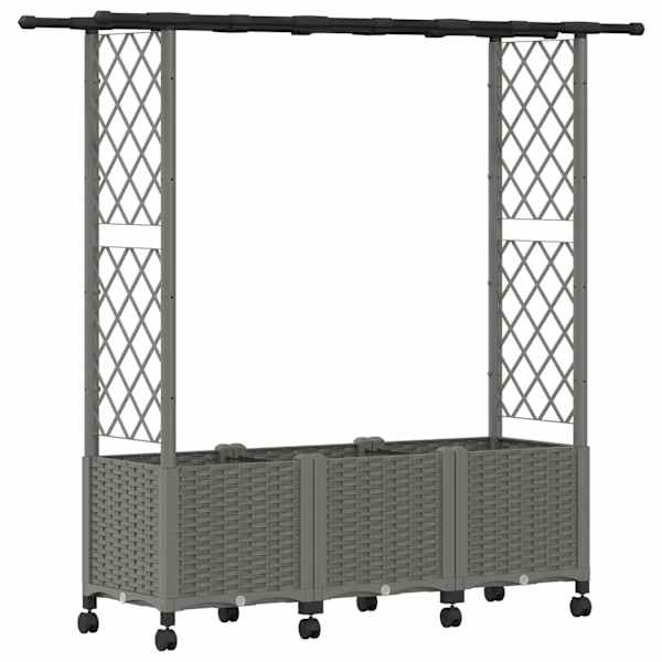 vidaXL T&otilde;stetud Padi Kase ja Katusega Helehall 162,5 x 40 x 142 cm PP