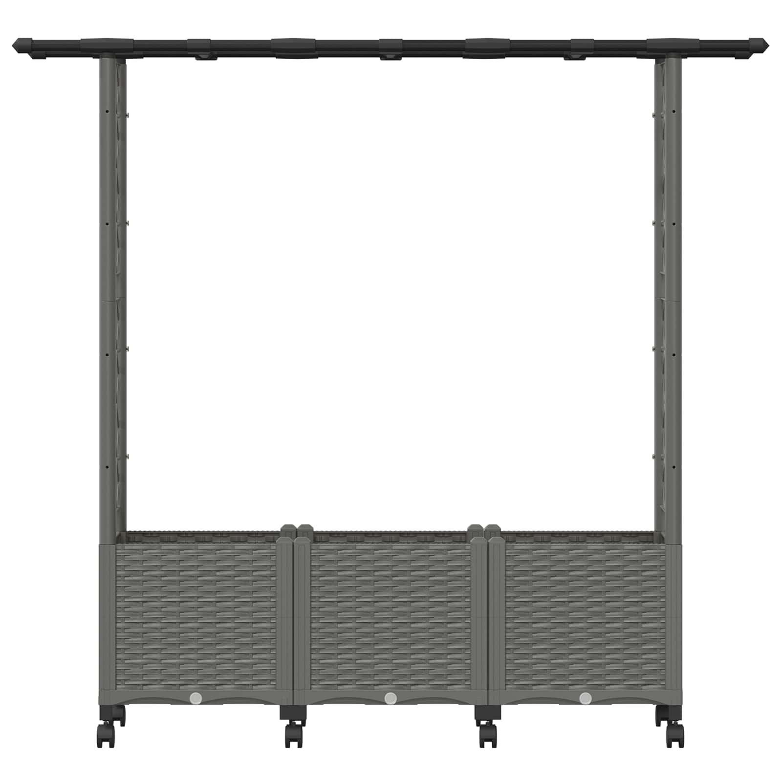 Verhoogd Bed met Trellis en Dak Lichtgrijs 162,5 x 40 x 142 cm image 4