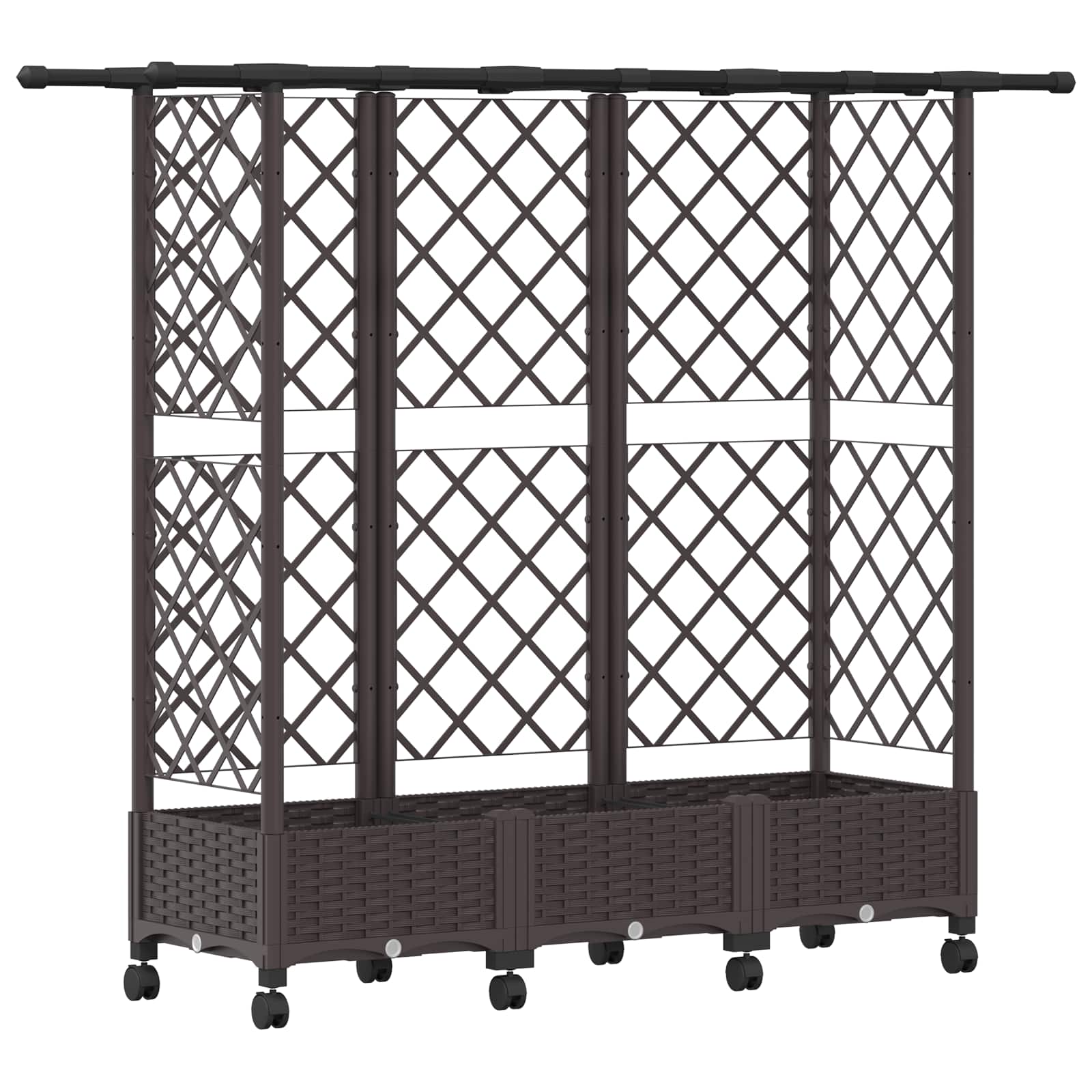 Verhoogd Bed met Trellis en Dak Bruin 164 x 40 x 127 cm PP image 2
