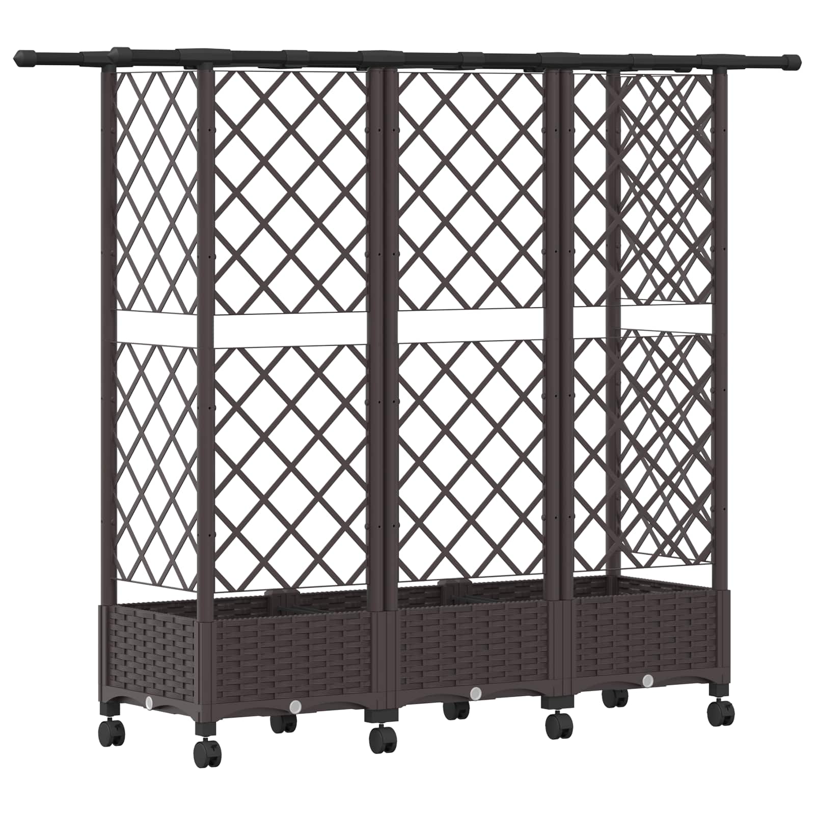 Verhoogd Bed met Trellis en Dak Bruin 164 x 40 x 127 cm PP image 5