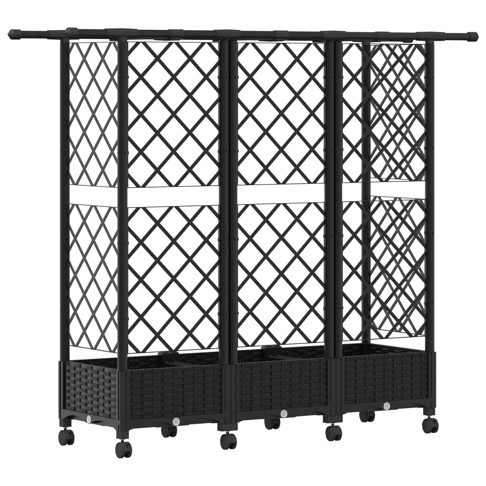 Verhoogd Bed met Trellis en Dak Zwart 164 x 40 x 127 cm PP image 5