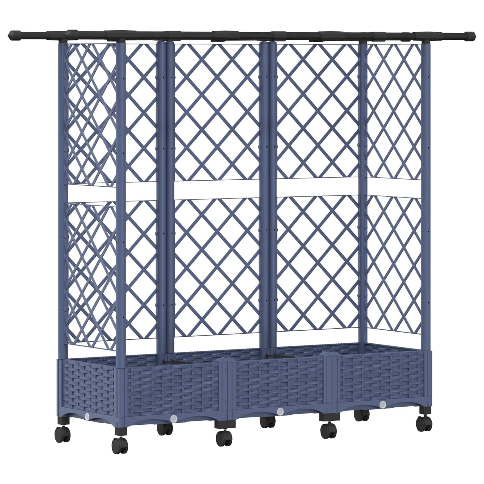 Verhoogd Bed met Trellis en Dak Grijs 164 x 40 x 127 cm PP image 2