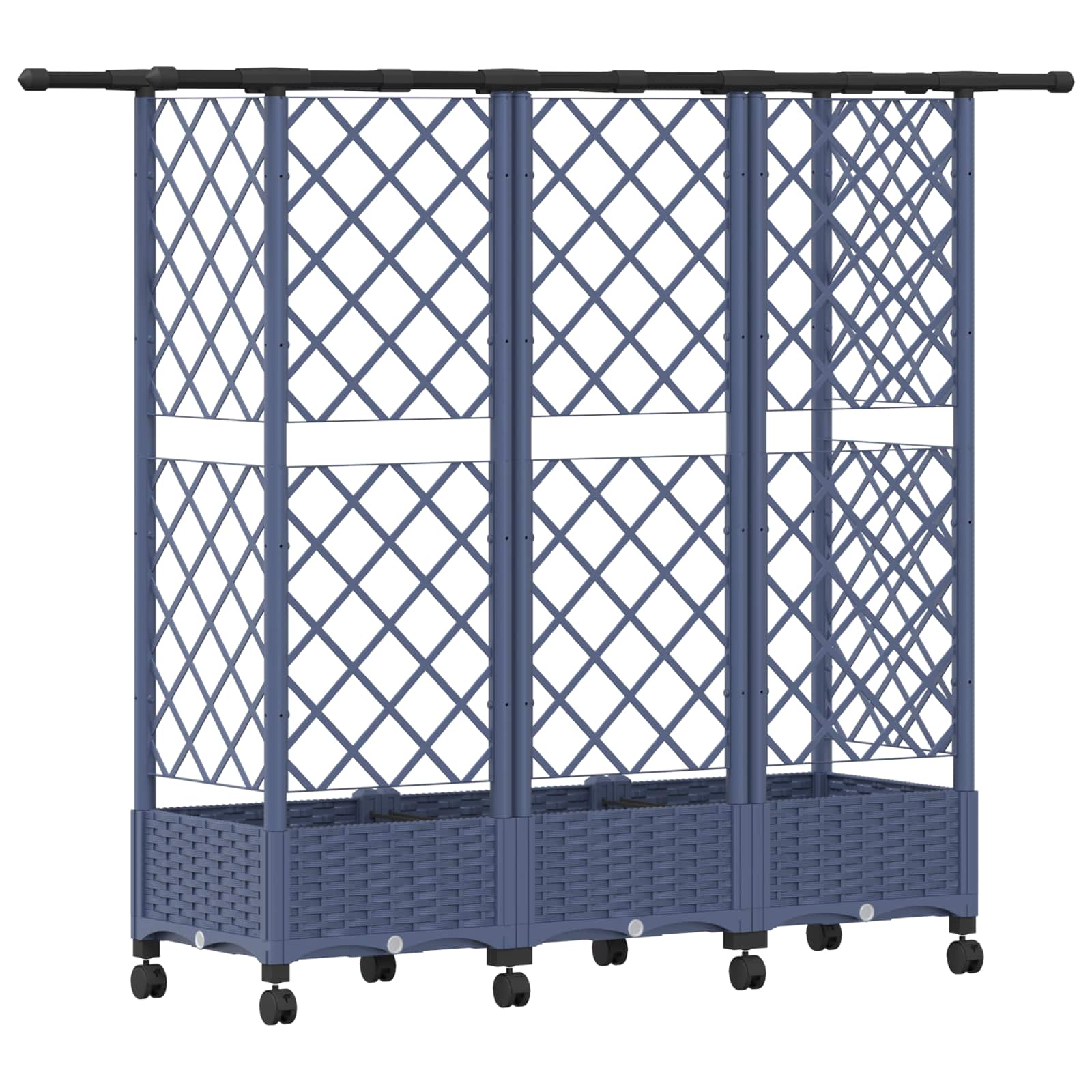 Verhoogd Bed met Trellis en Dak Grijs 164 x 40 x 127 cm PP image 5