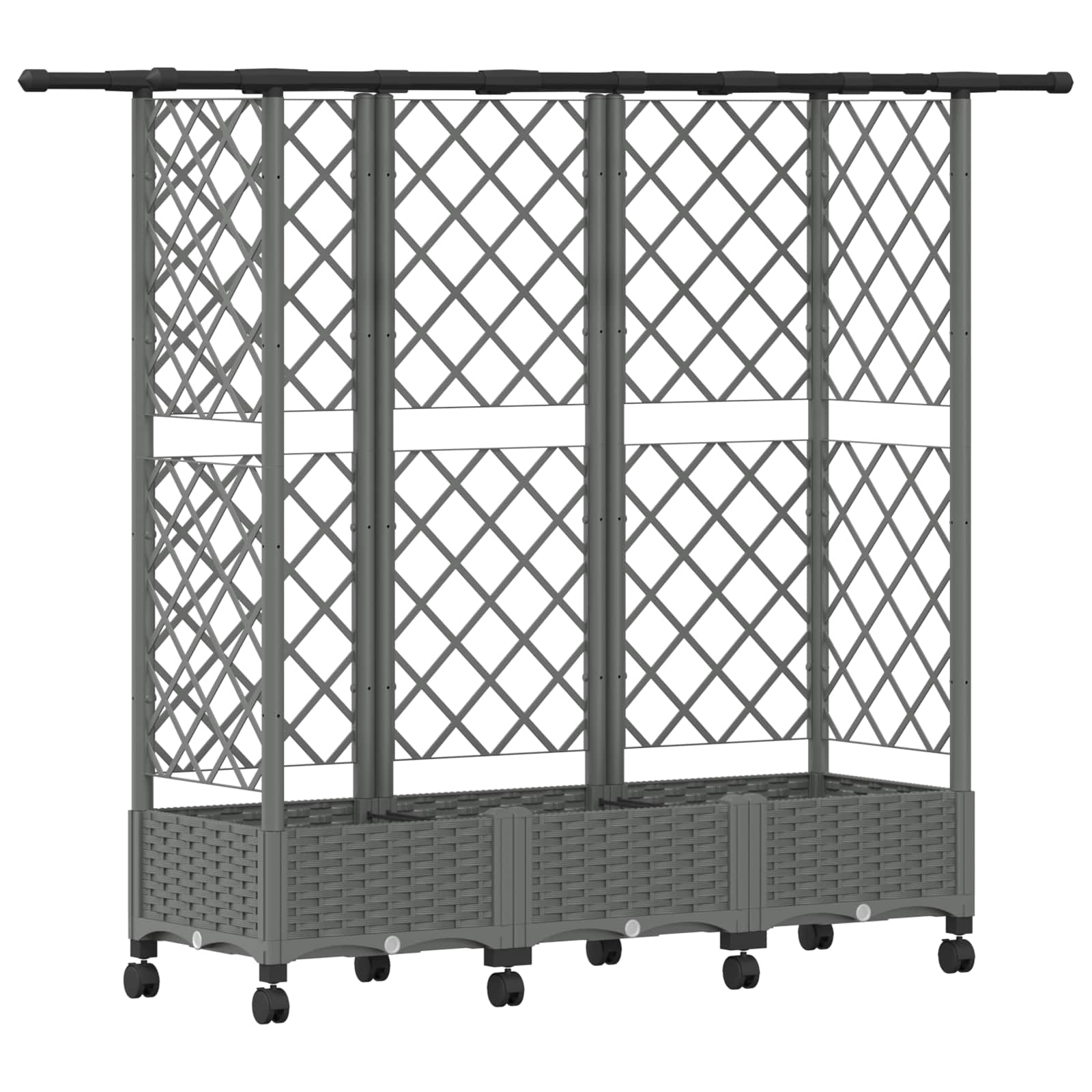 Verhoogd Bed met Trellis en Dak Lichtgrijs 164 x 40 x 127 cm PP image 2