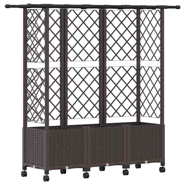 vidaXL T&otilde;stetud Padi Kase ja Katusega Pruun 163,5 x 40 x 142 cm PP