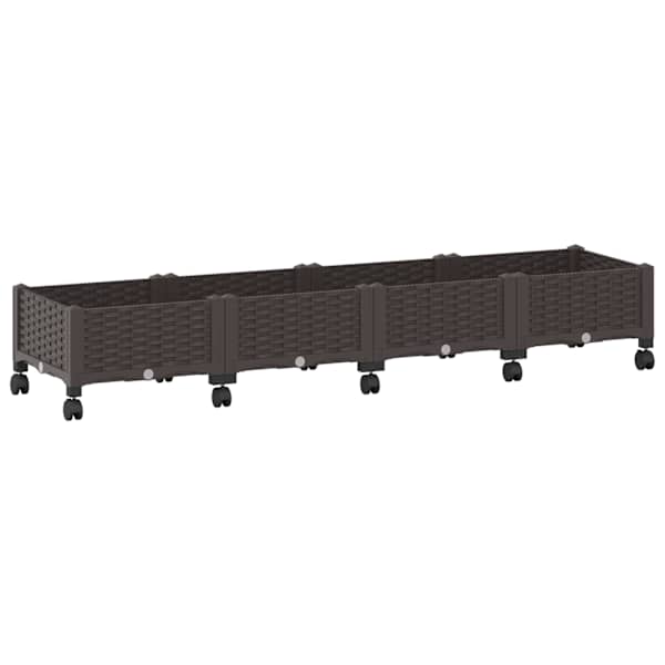 vidaXL Aiakast v&auml;hemalt ratastega Pruun 160 x 40 x 29 cm PP