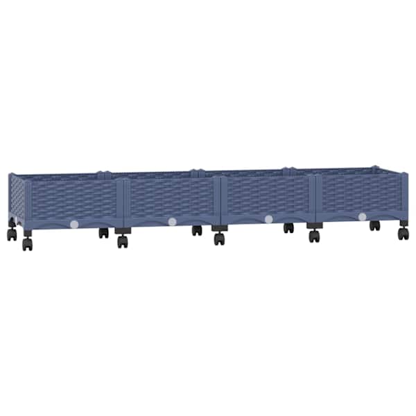 vidaXL Aiakast v&auml;hemalt ratastega Sinine Hall 160 x 40 x 33 cm PP