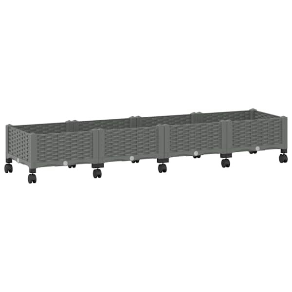 vidaXL Aiakast v&auml;hemalt ratastega Helehall 160 x 40 x 33 cm PP
