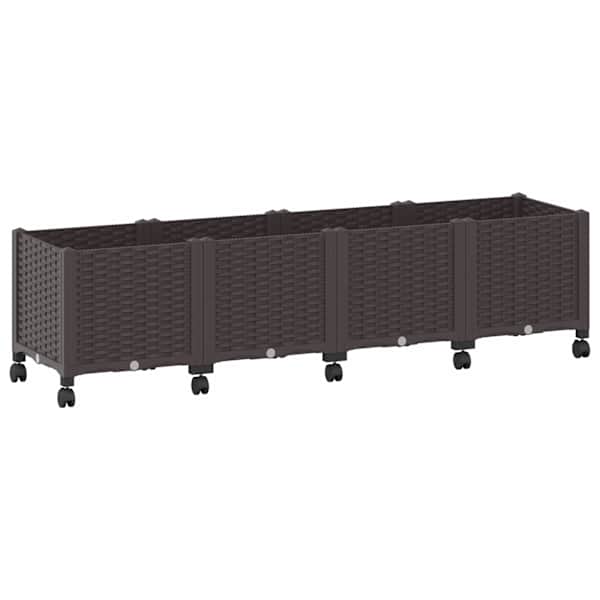 vidaXL Aiakast v&auml;hemalt ratastega Pruun 160 x 40 x 44 cm PP