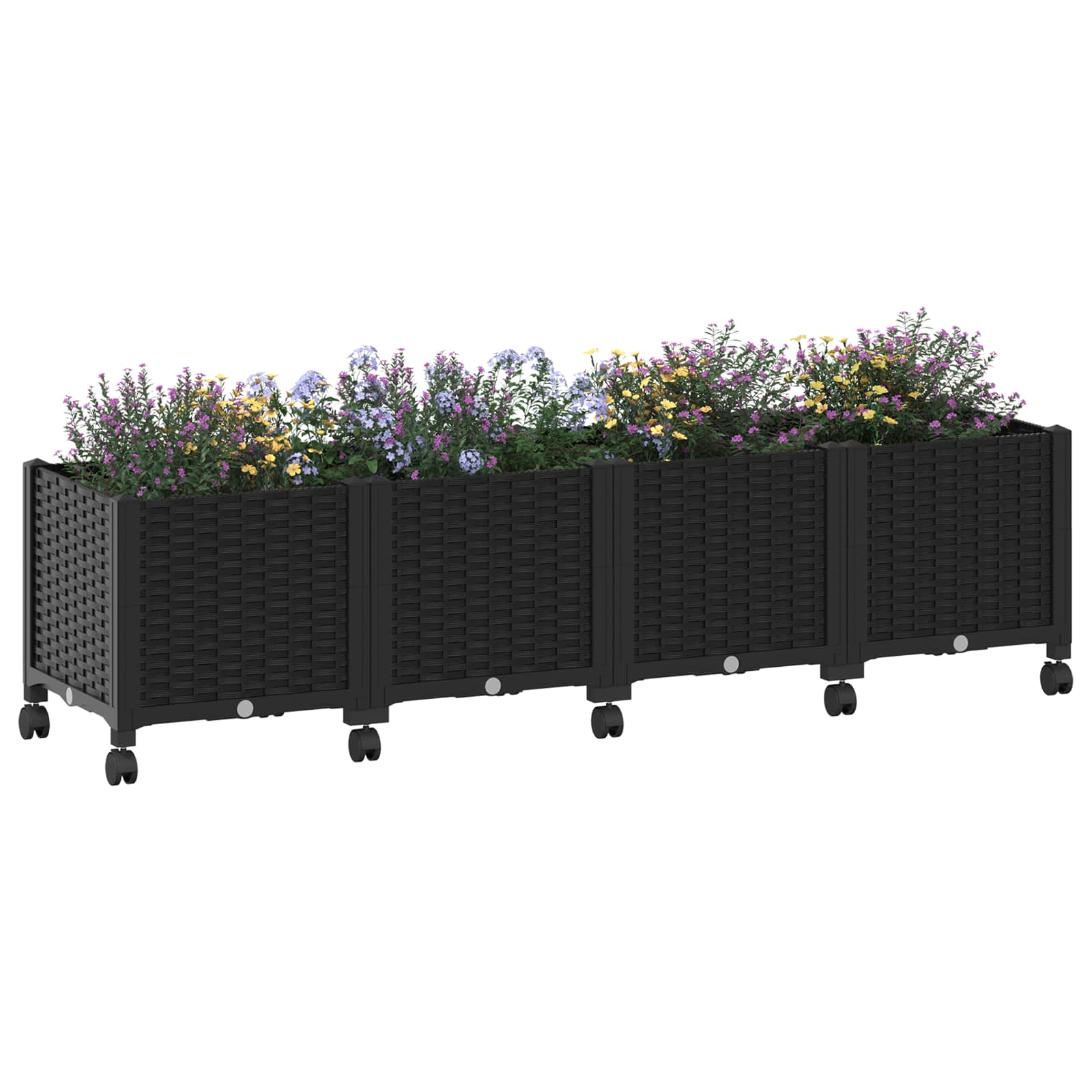 Tuinschaal met wielen Zwart 160 x 40 x 44 cm PP image 3