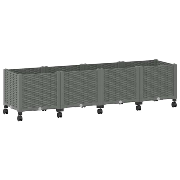 vidaXL Aiakast v&auml;hemalt ratastega Helehall 160 x 40 x 48 cm PP