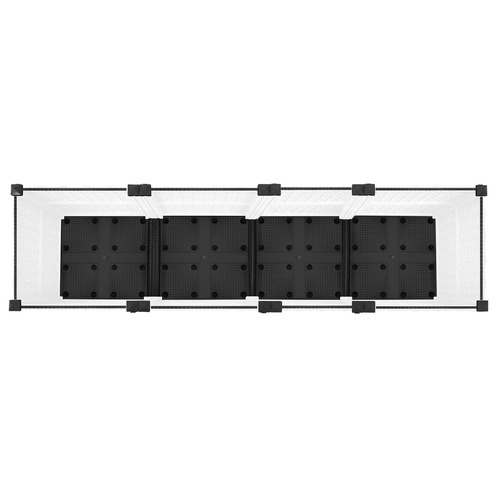 Vrtni cvetlični lonček s kolesi Bela 160 x 40 x 48 cm PP - slika 5
