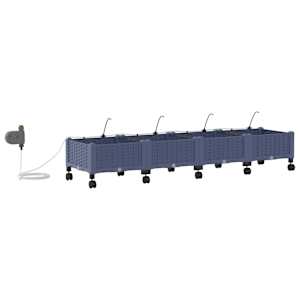 Zahradní plánter s zavlažováním a koly 4 ks Šedá PP - obrázek 4