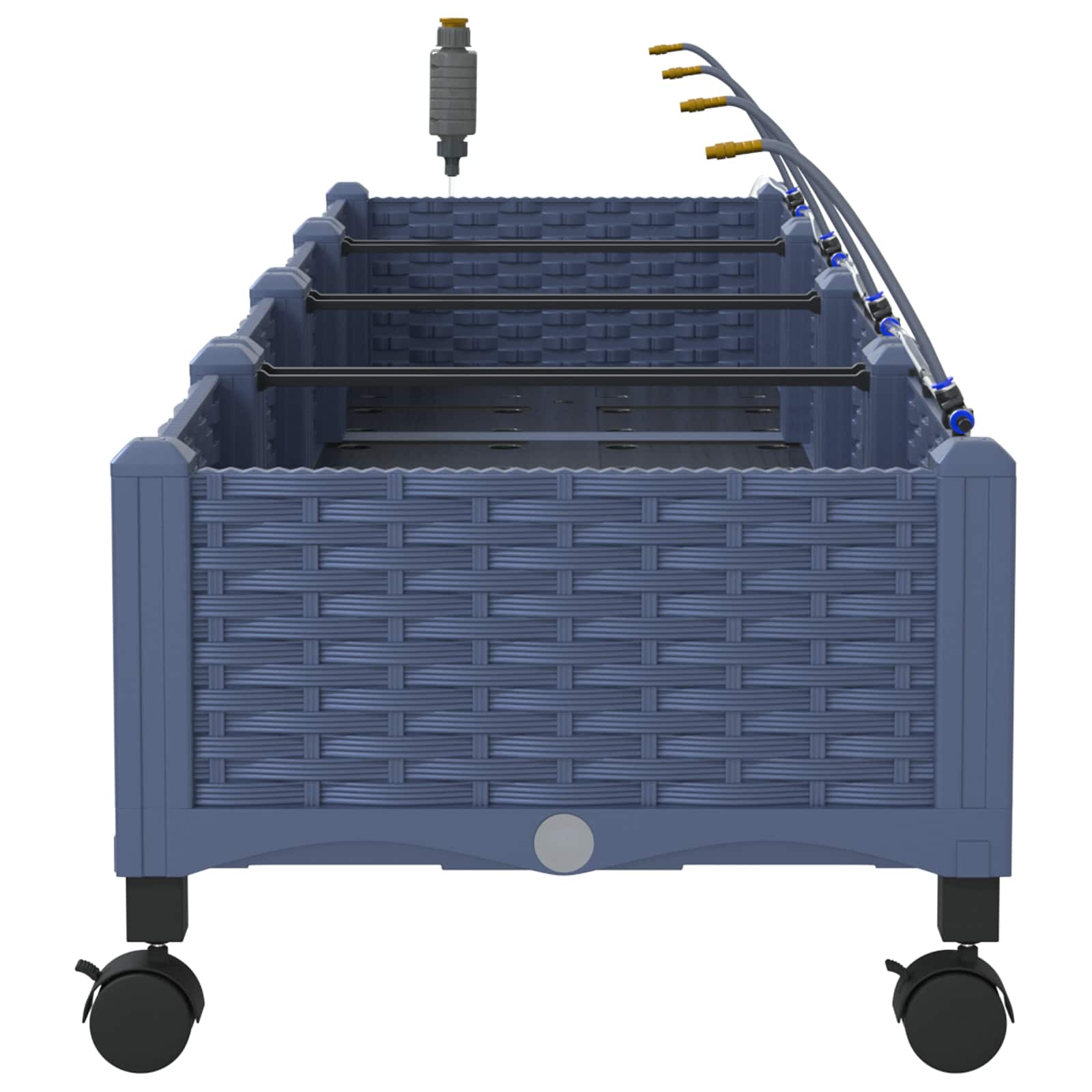 Tuin Pot met Irrigatie en Wielen 4 st Grijs 160 x 40 x 28 cm PP image 3