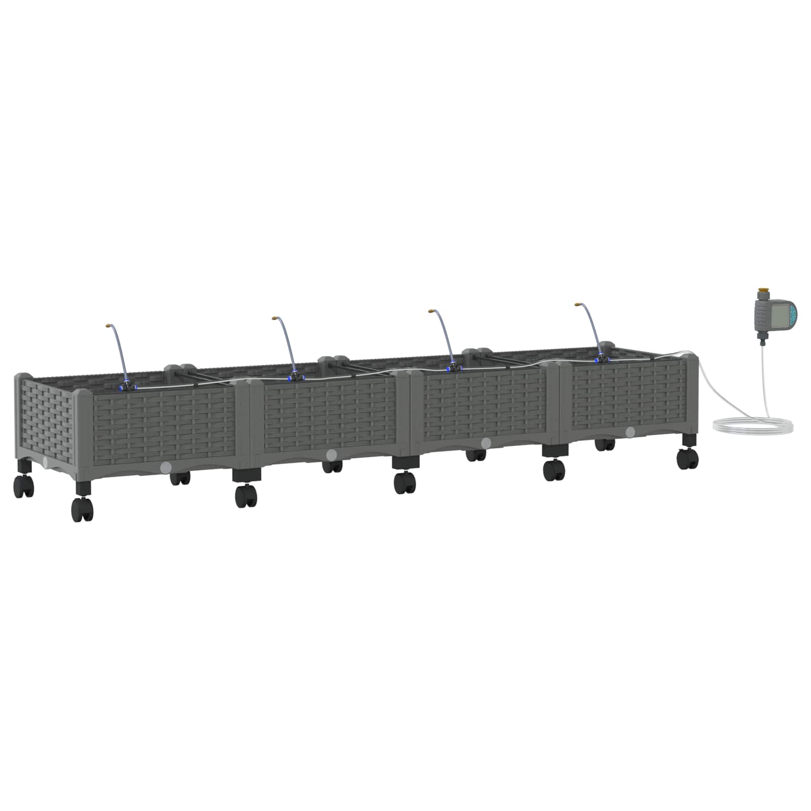 Tuin Pot met Irrigatie en Wielen 4 st Lichtgrijs PP image 2