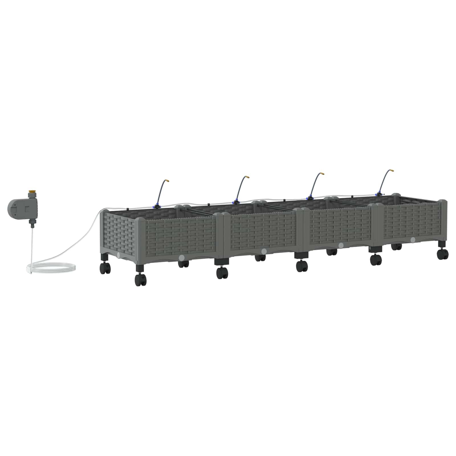 Tuin Pot met Irrigatie en Wielen 4 st Lichtgrijs PP image 4