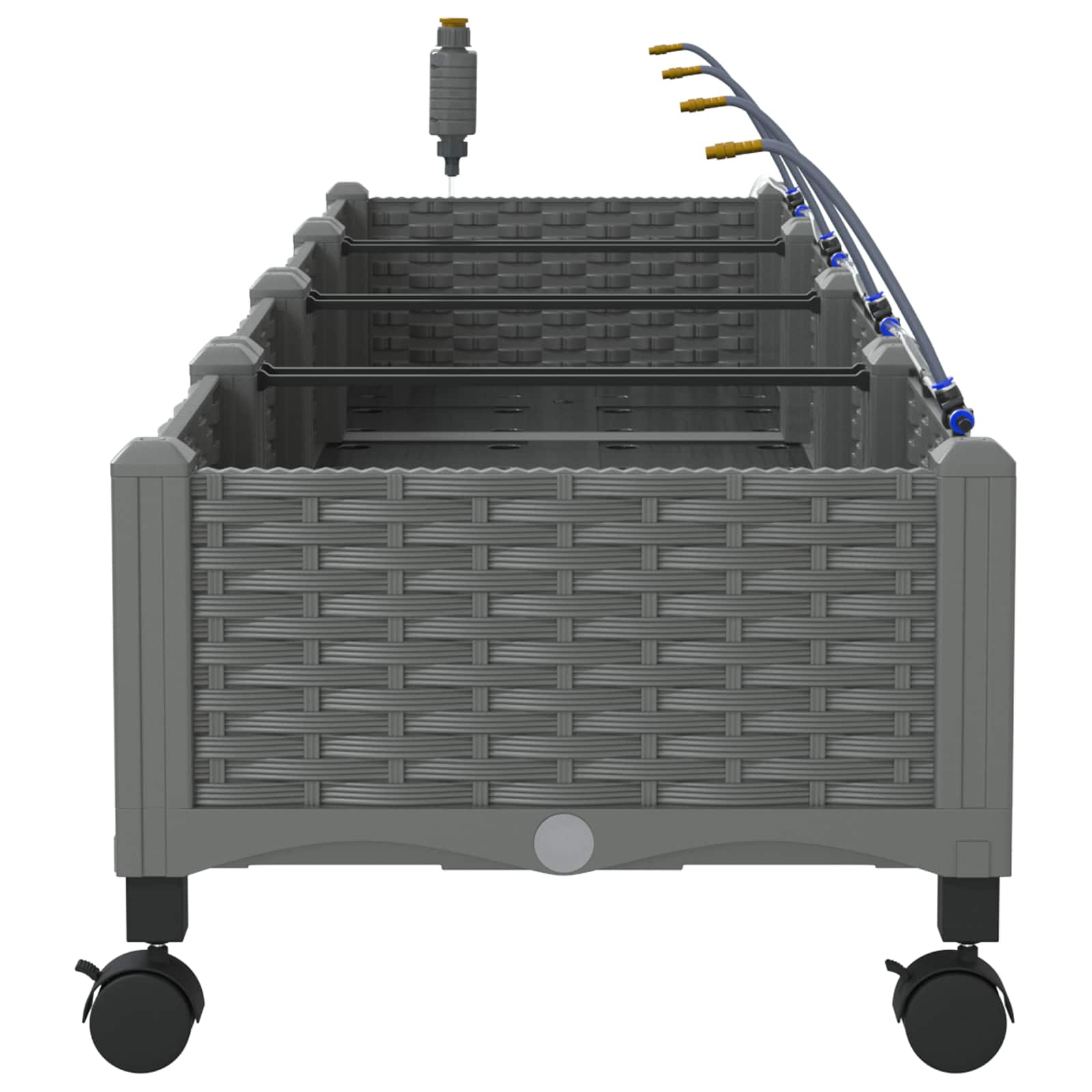 Tuin Pot met Irrigatie en Wielen 4 st Lichtgrijs PP image 3