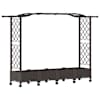 vidaXL T&otilde;stetud Padi Kase ja Katusega Pruun 207 x 40 x 129 cm PP