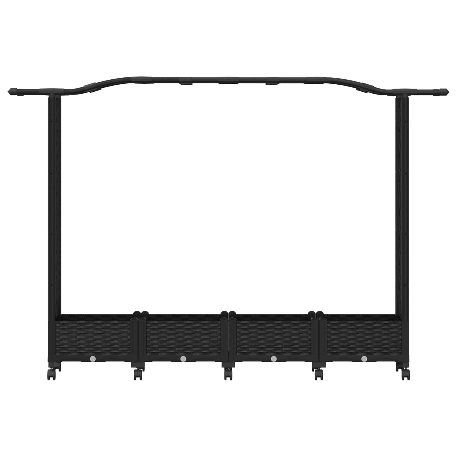 Verhoogd Bed met Trellis en Dak Zwart 207 x 40 x 129 cm PP image 4