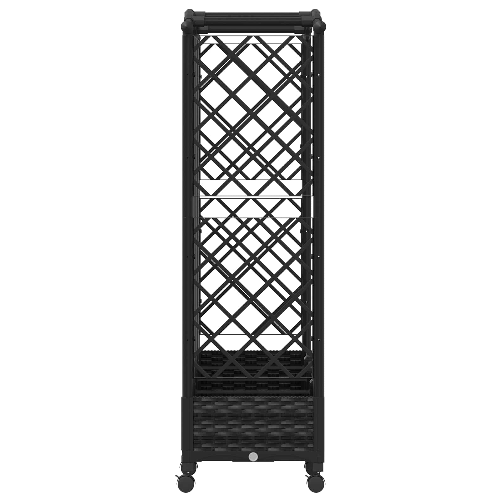 Verhoogd Bed met Trellis en Dak Zwart 203,5 x 40 x 129 cm PP image 4