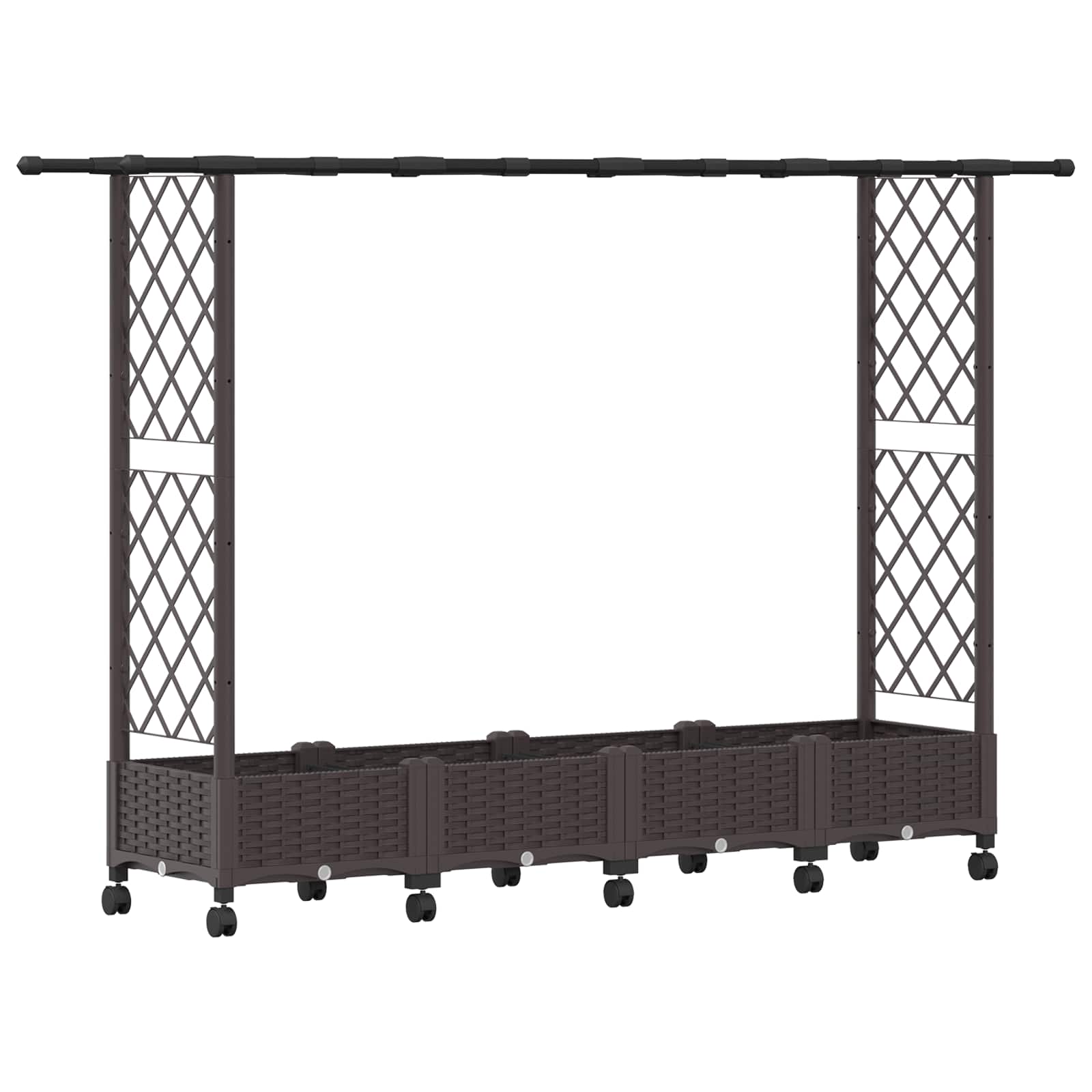Verhoogd Bed met Trellis en Dak Bruin 203 x 40 x 127 cm PP image 2