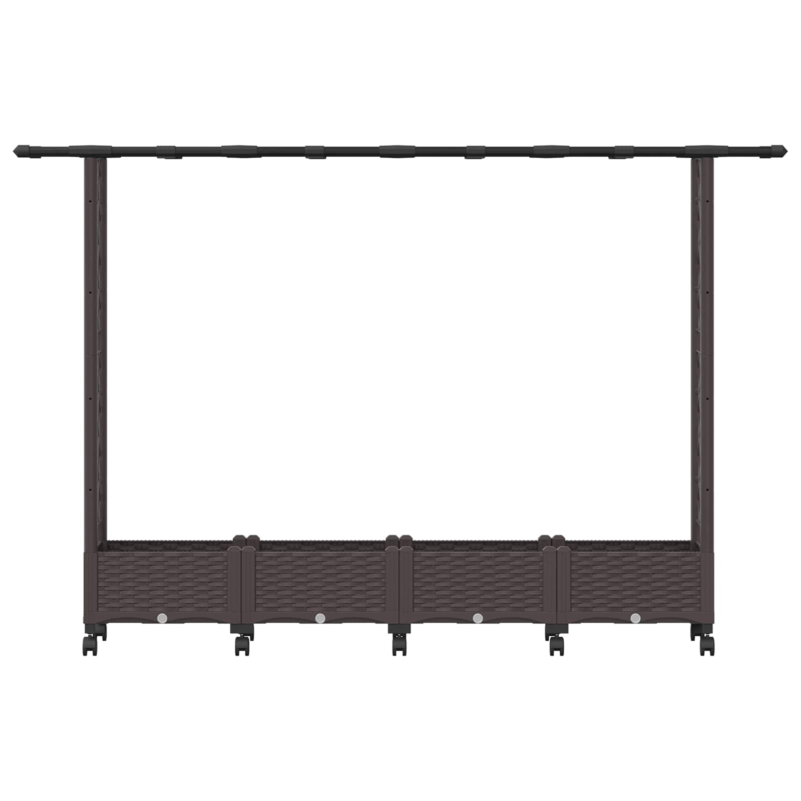 Verhoogd Bed met Trellis en Dak Bruin 203 x 40 x 127 cm PP image 4