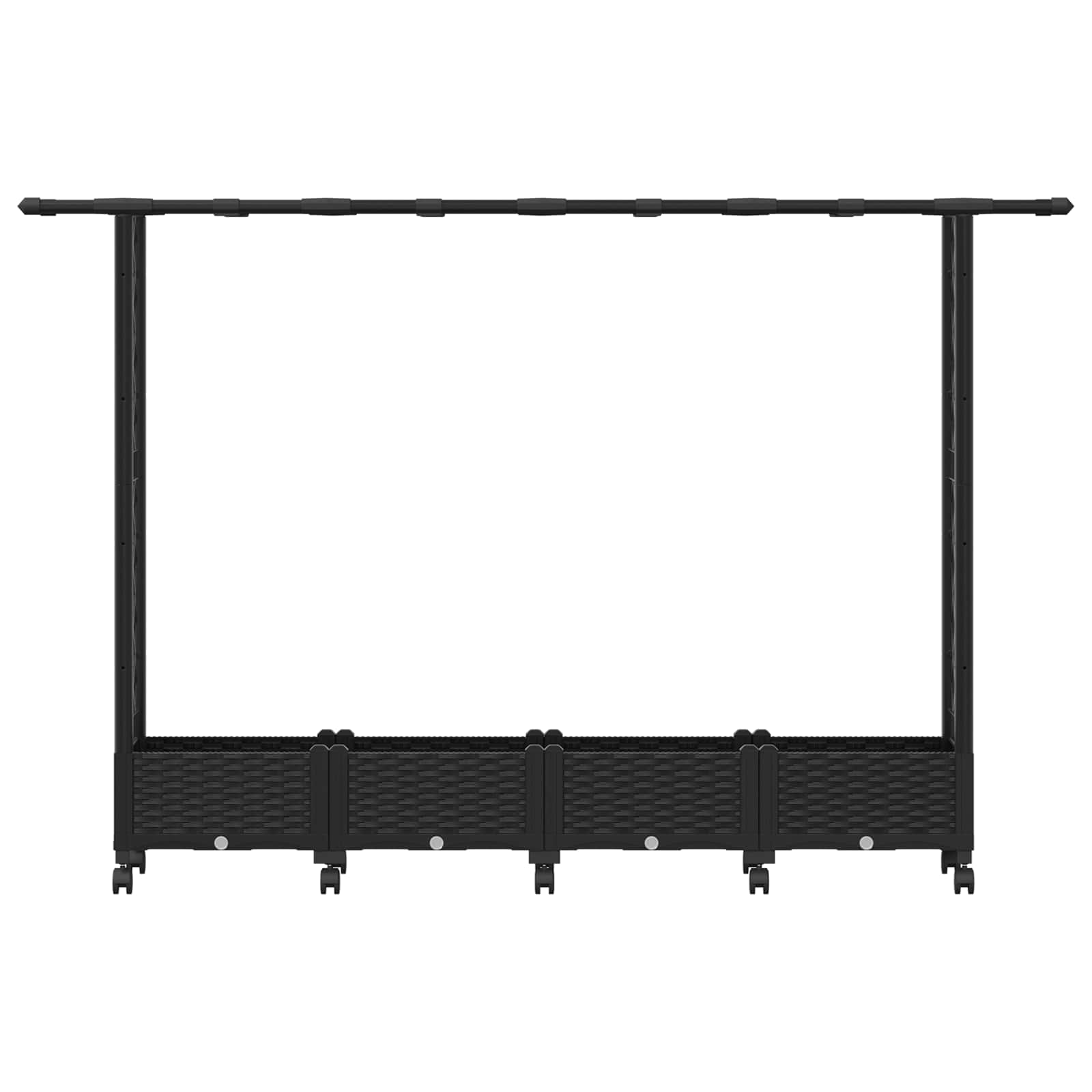 Verhoogd Bed met Trellis en Dak Zwart 203 x 40 x 127 cm PP image 4