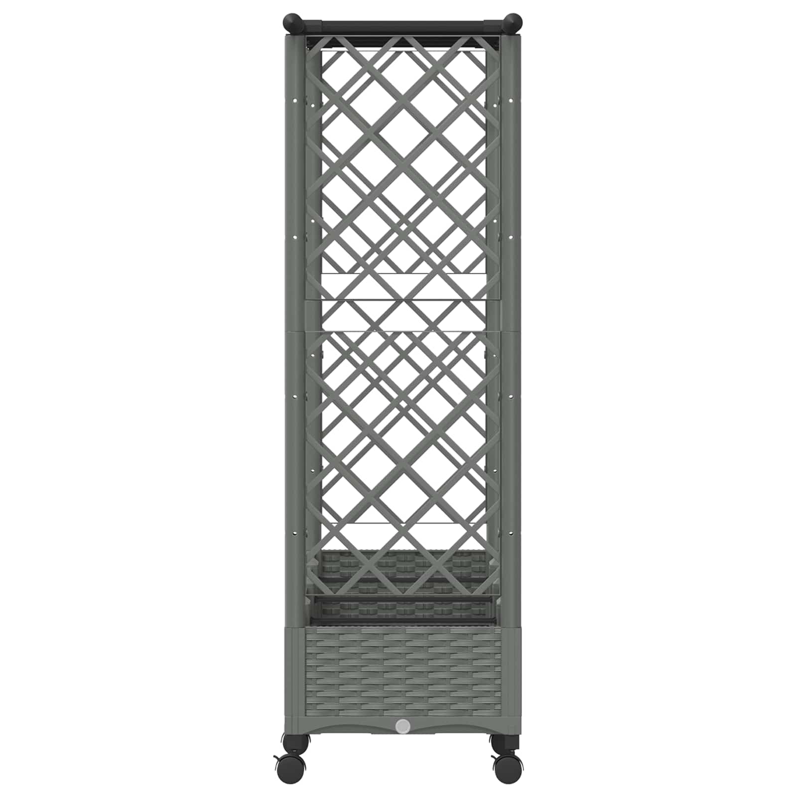 Verhoogd Bed met Trellis en Dak Lichtgrijs 203 x 40 x 127 cm PP image 5